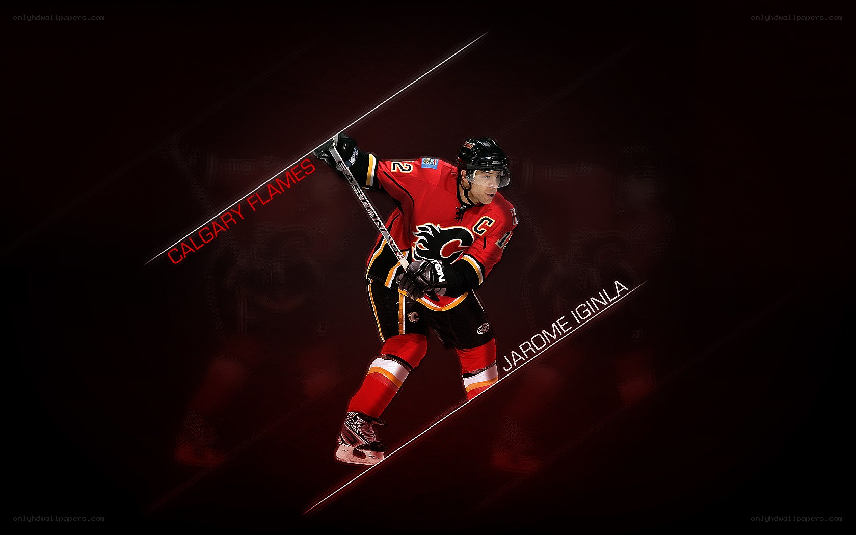 Jarome Iginla in Flames uniform