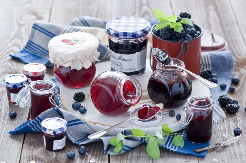 Jars of Berry Jam — Blue