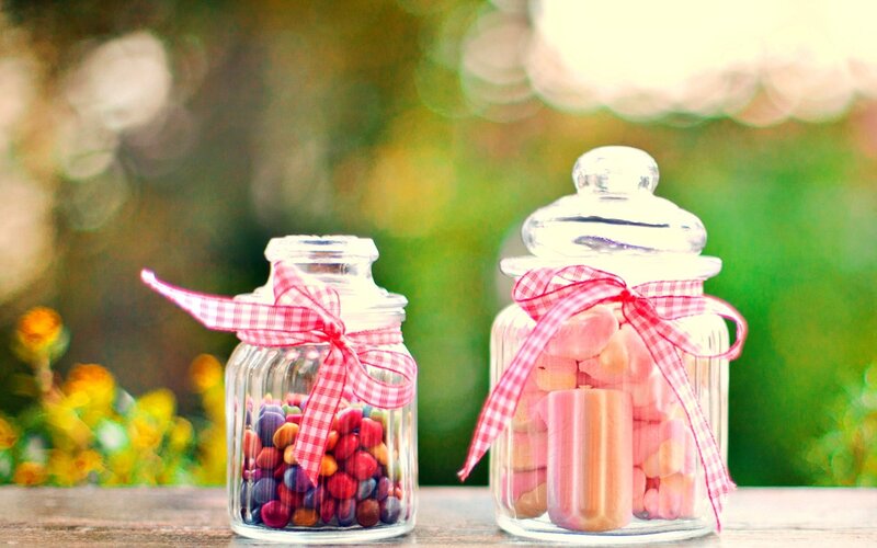 Jars of Candy on Table