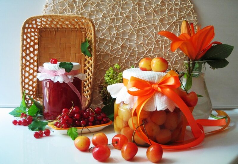 Jars of Fruit Preserves