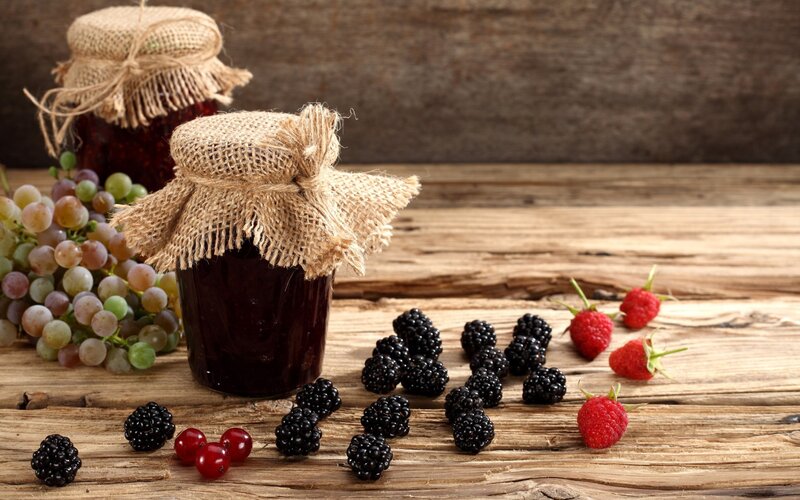 Jars of Jam with Berries