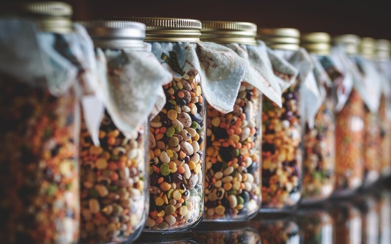 Jars of Mixed Beans