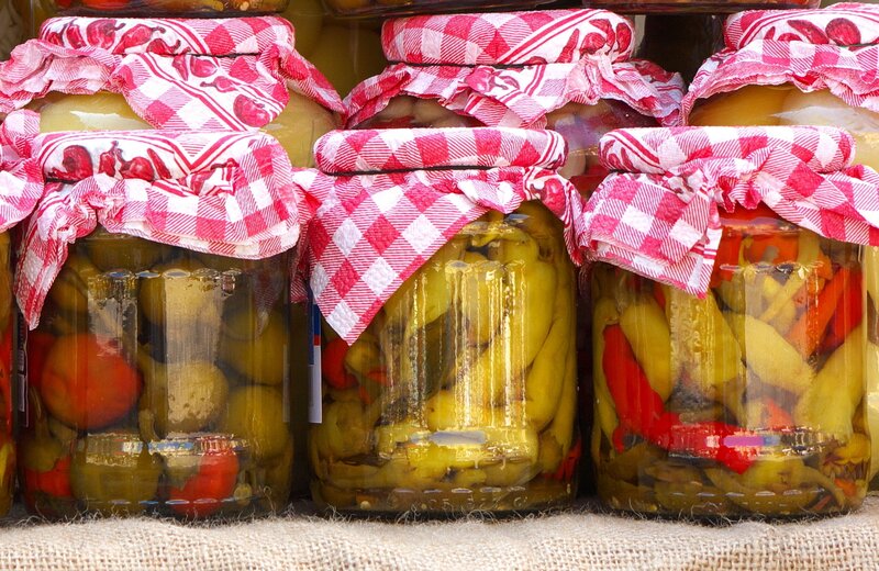 Jars of Pickled Peppers — Red