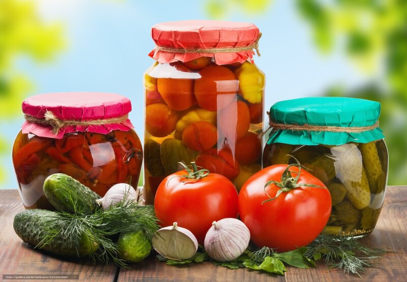 Jars of Pickled Vegetables — Red