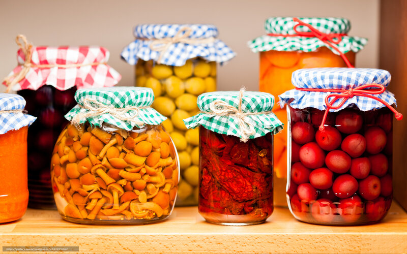 Jars of Preserved Food