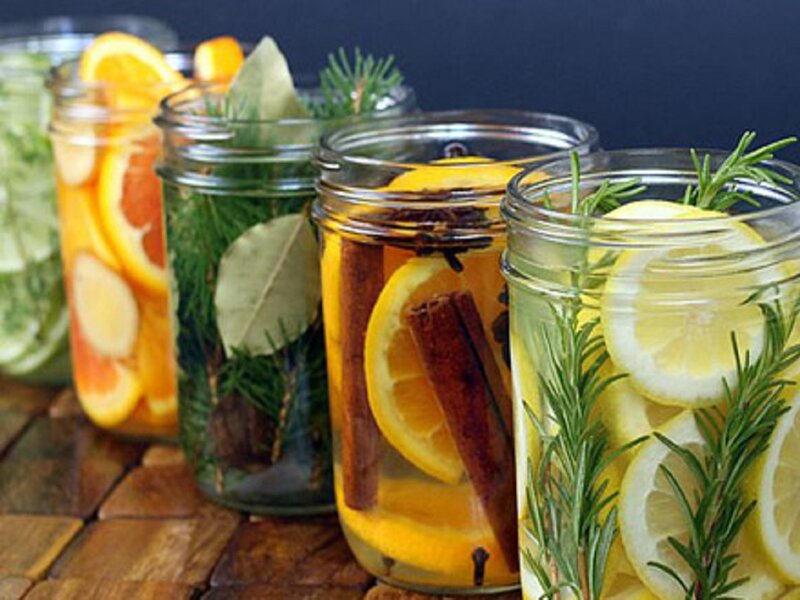 Jars with Citrus and Herbs
