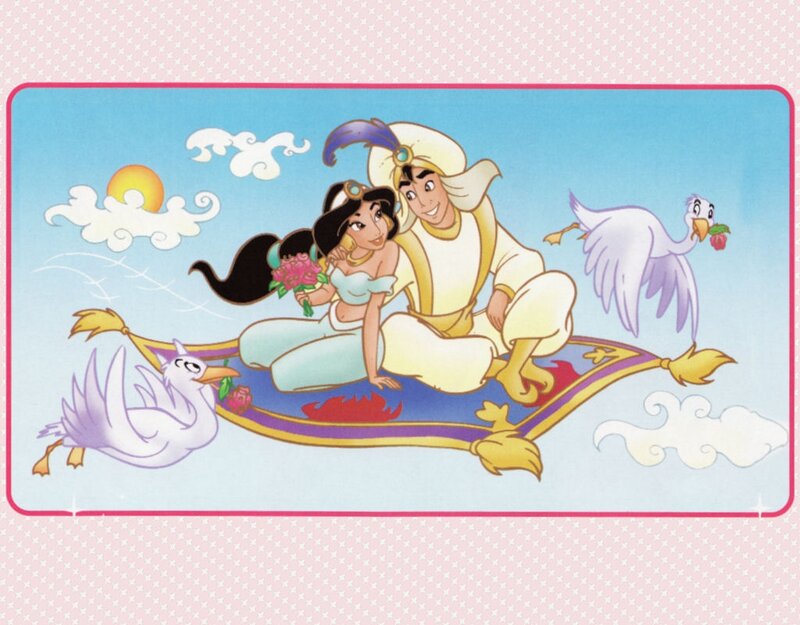 Jasmine and Aladdin on a Carpet