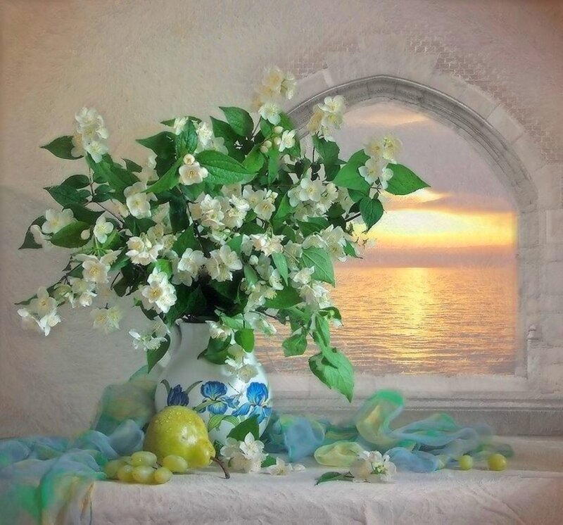 Jasmine Bouquet on Windowsill