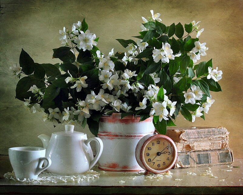 Jasmine Flowers in Vase
