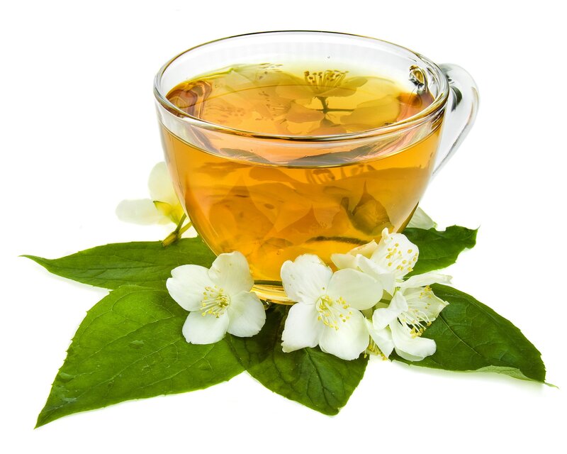 Jasmine Tea in Glass Cup — Green