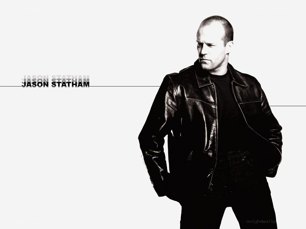 Jason Statham in leather jacket
