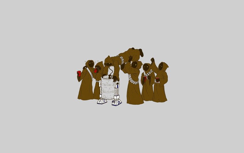 Jawa characters drinking
