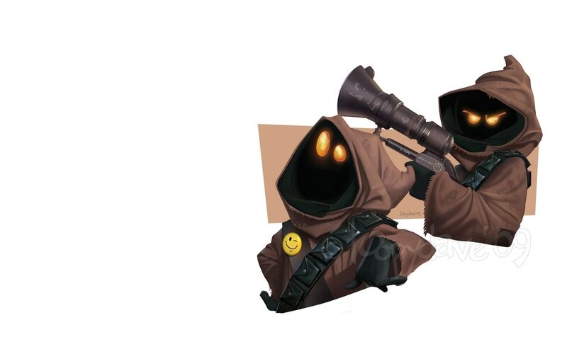 Jawa characters with weapons