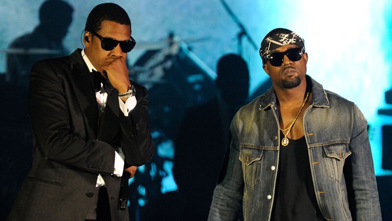 Jay-Z and Kanye West on stage