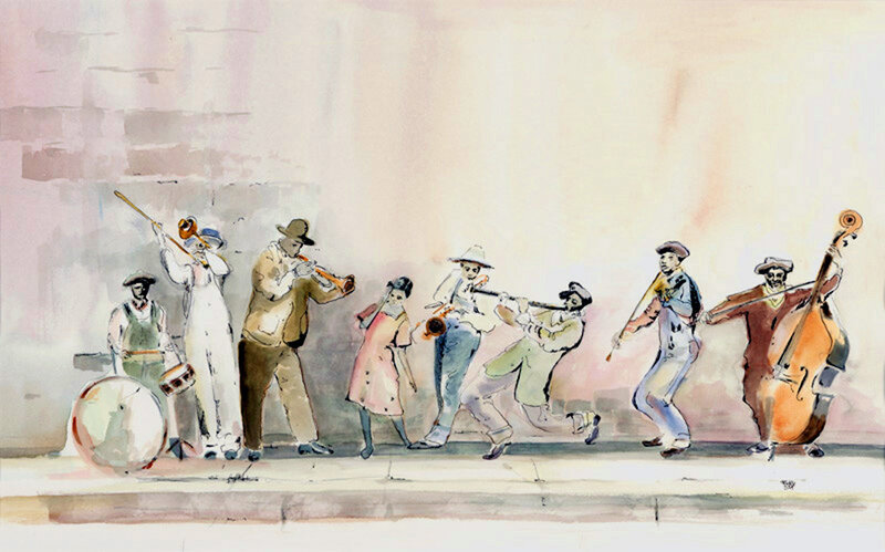 Jazz Band Performing — Brown