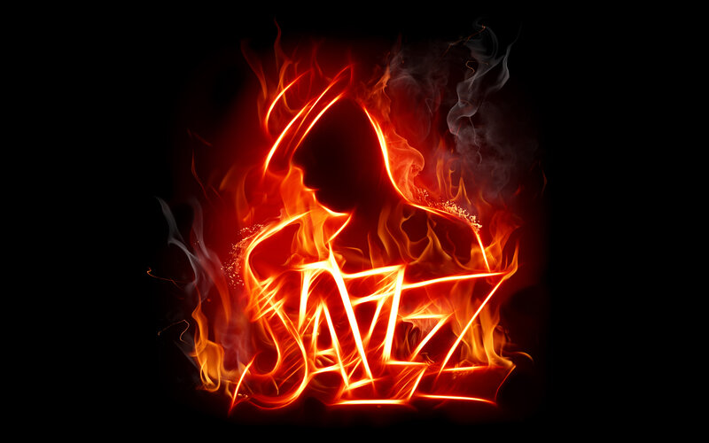 Jazz musician in flames