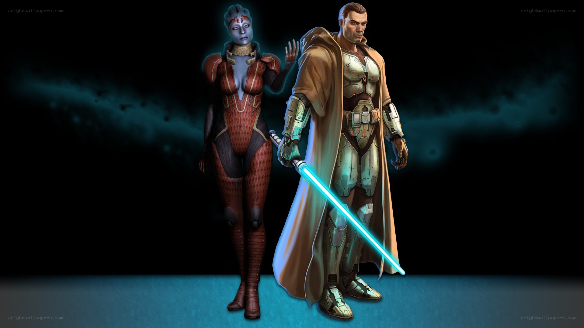 Jedi and alien companion