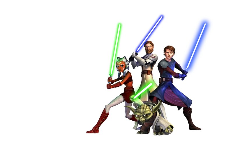 Jedi Characters with Lightsabers — Green