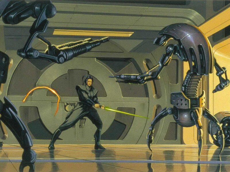 Jedi duels battle droids