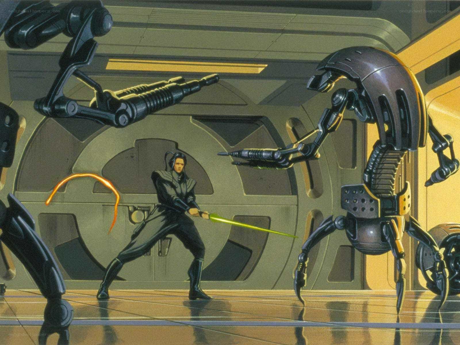 Jedi duels battle droids