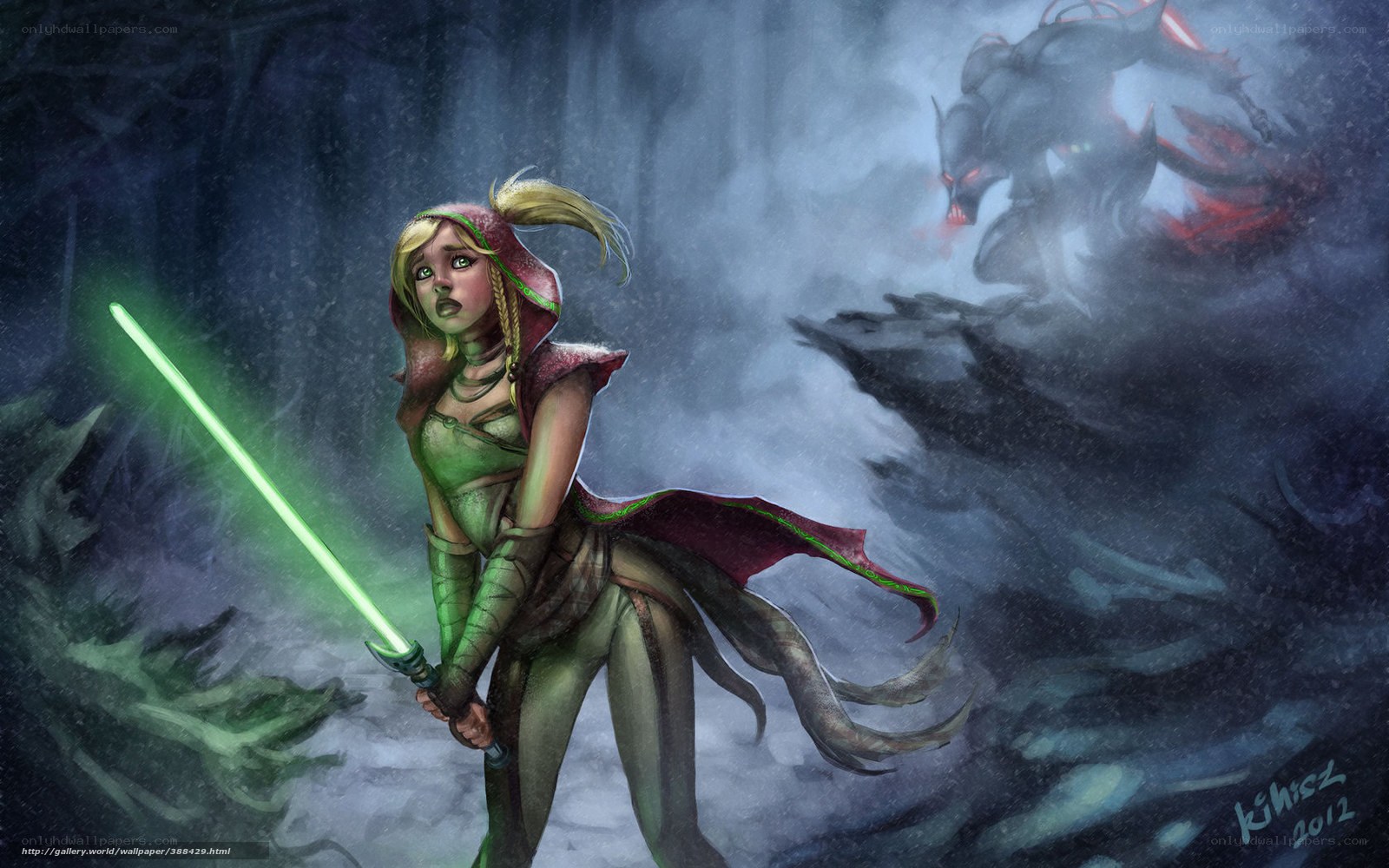 Jedi girl with lightsaber