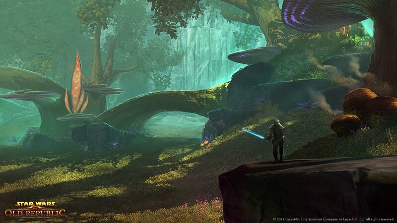 Jedi in a lush alien forest