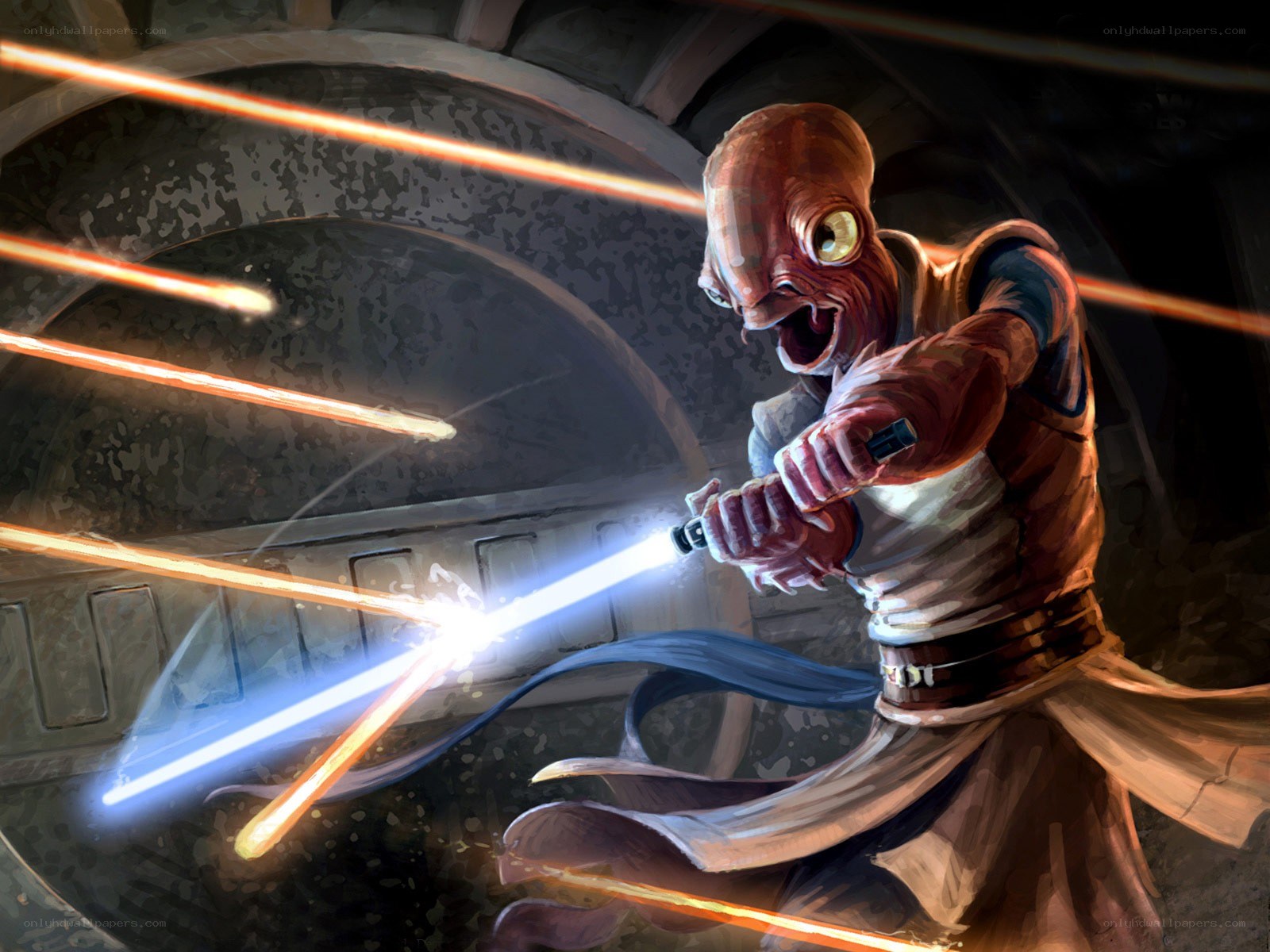 Jedi Knight in Lightsaber Combat
