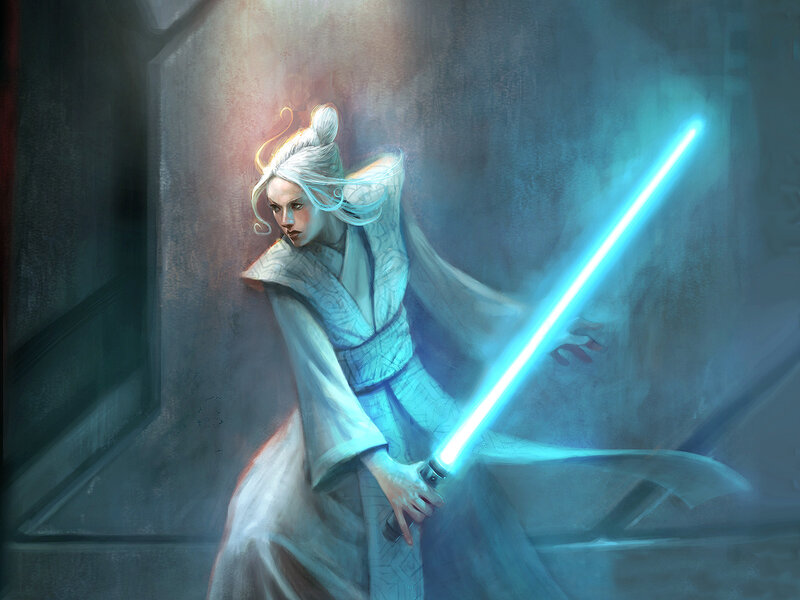 Jedi Knight with Blue Lightsaber