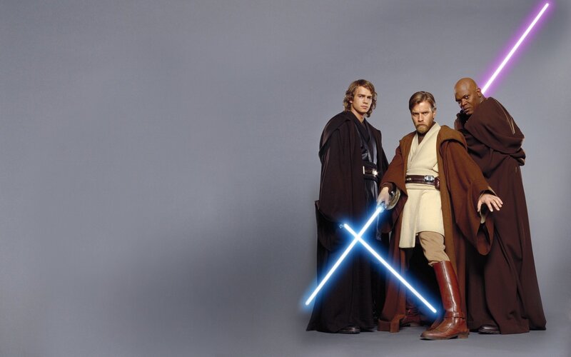 Jedi Knights with lightsabers