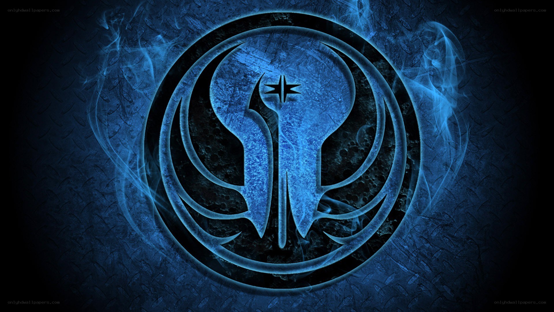 Jedi Order symbol on blue background