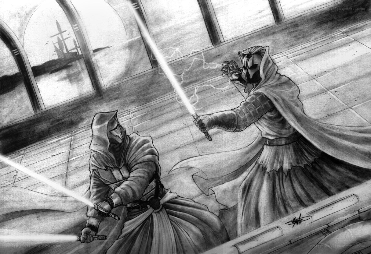 Jedi vs Sith lightsaber duel
