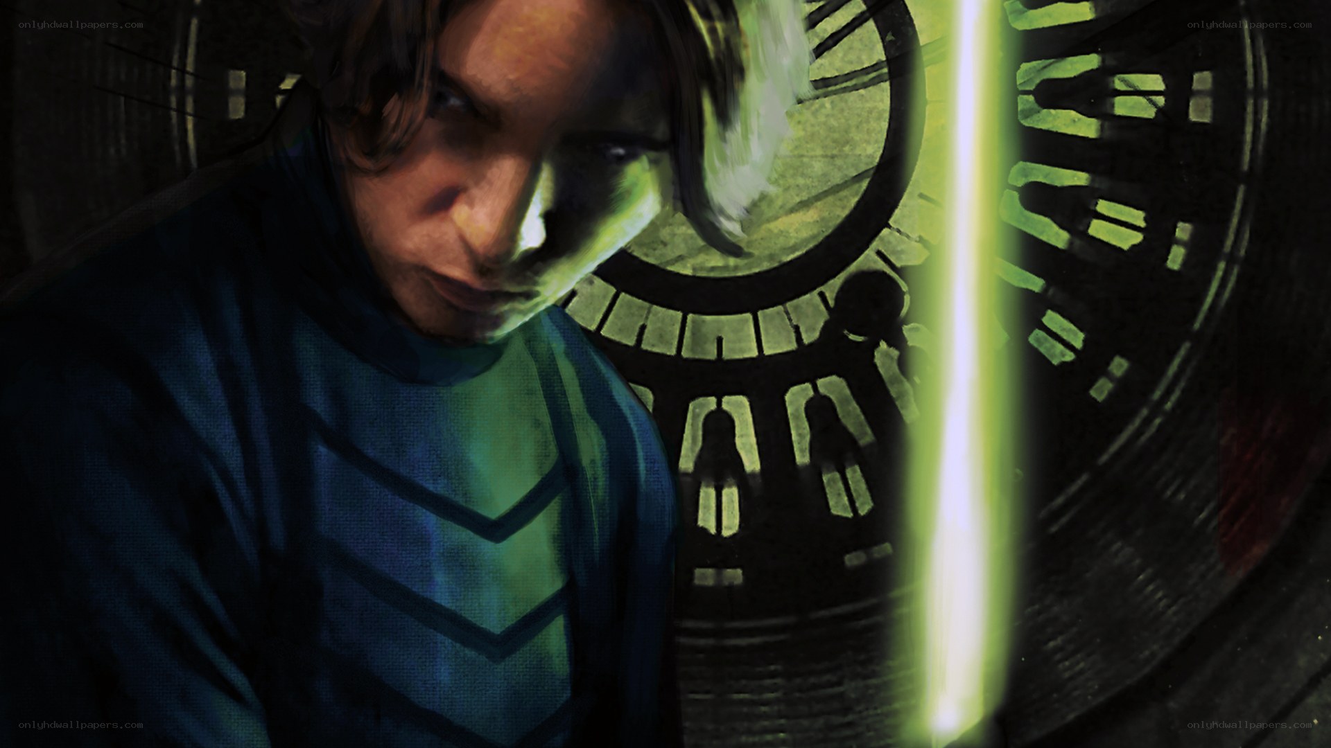 Jedi with green lightsaber