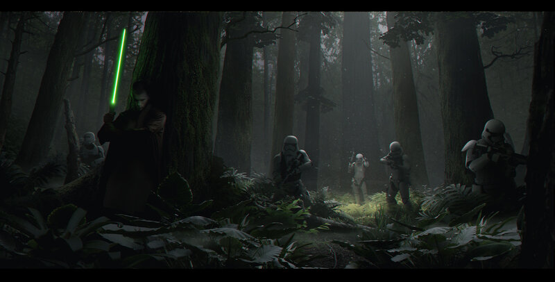 Jedi with Lightsaber — Green