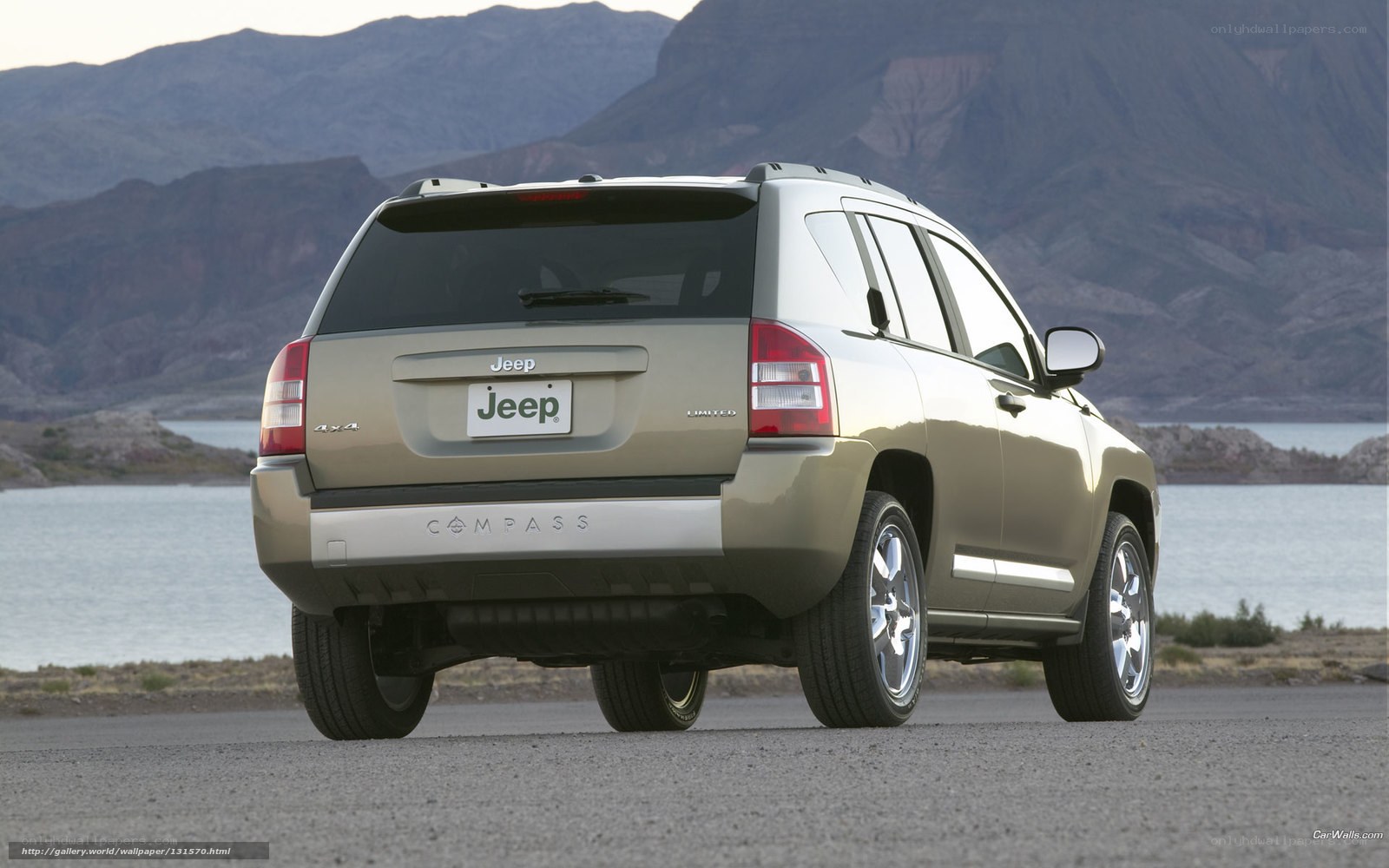 Jeep Compass in desert landscape