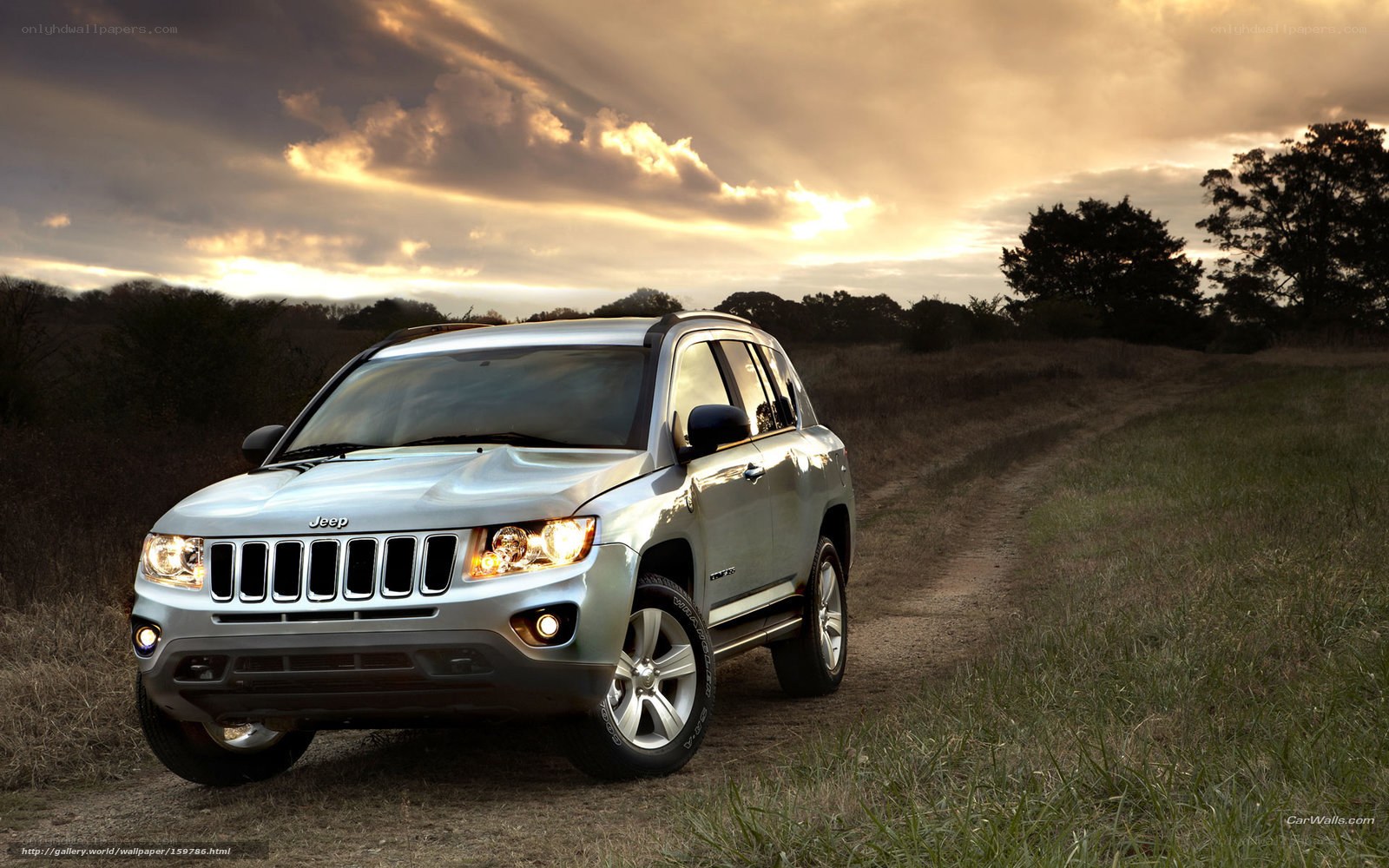 Jeep Compass on a dirt road