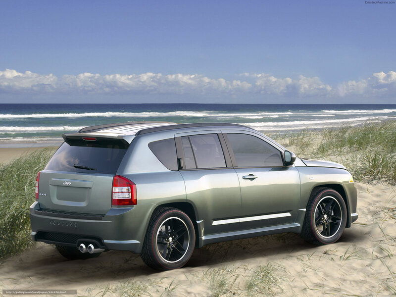 Jeep Compass on beach