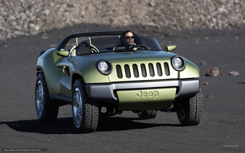 Jeep concept car on rugged terrain