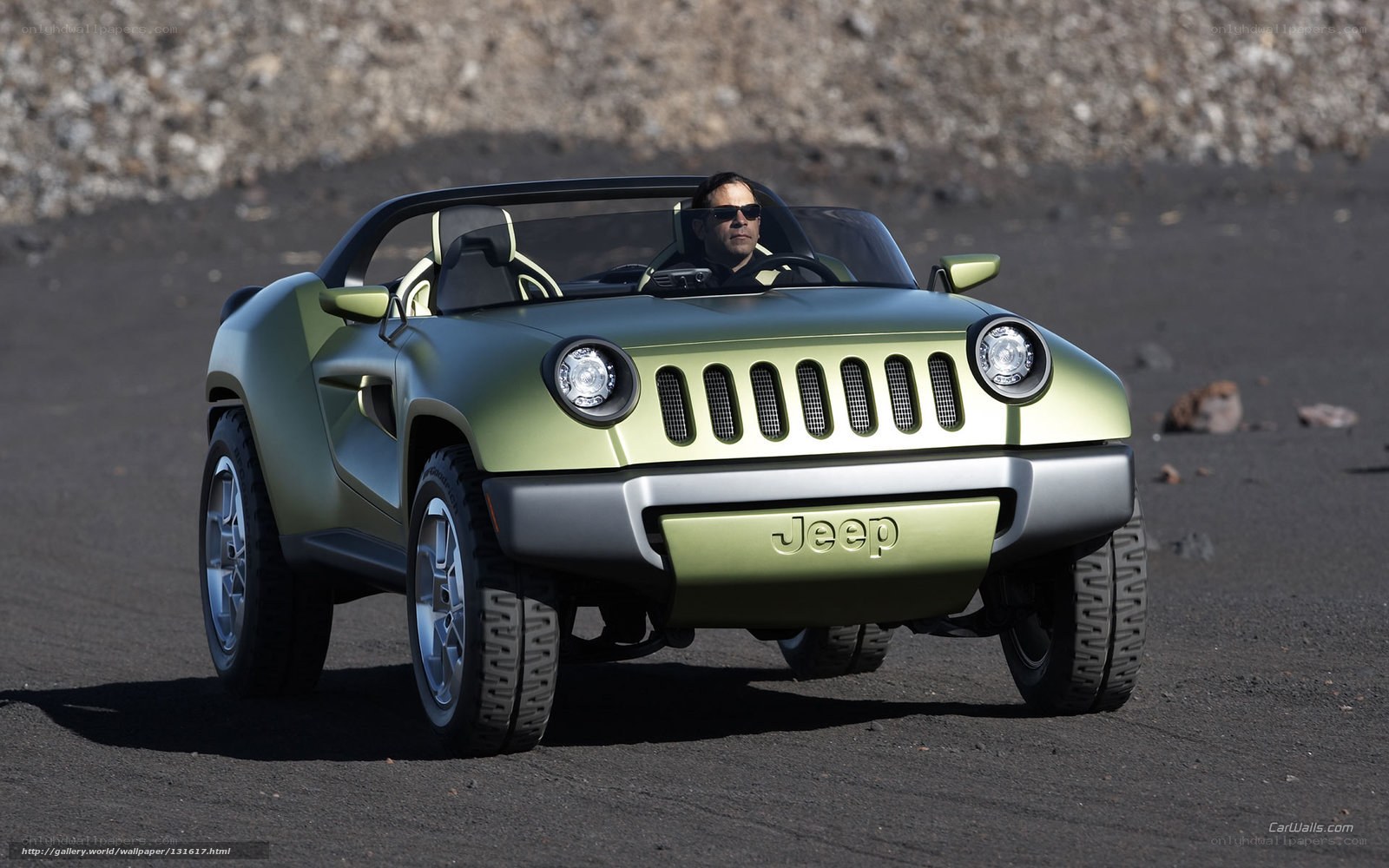 Jeep concept car on rugged terrain