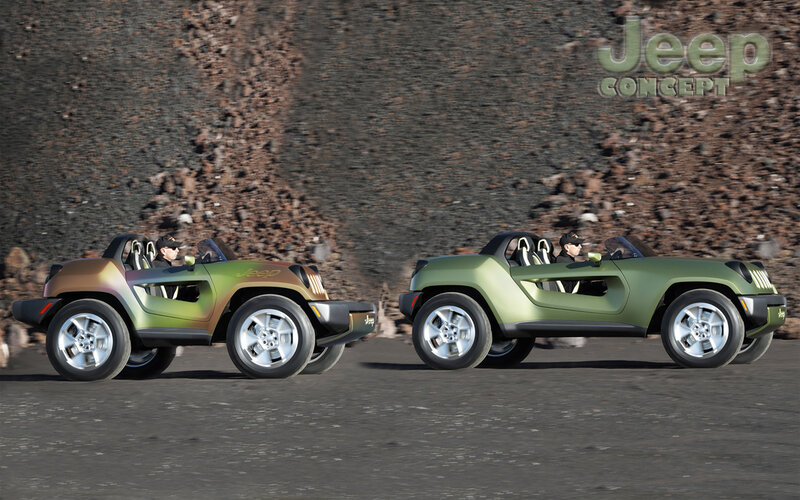 Jeep concept vehicles in motion