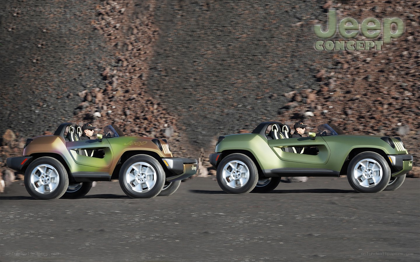Jeep concept vehicles in motion