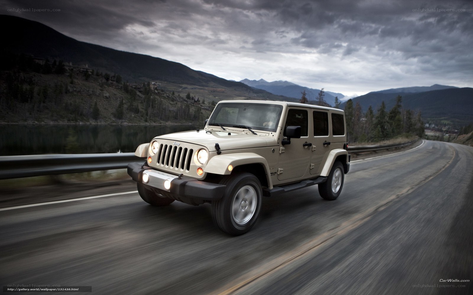 Jeep driving on a mountain road