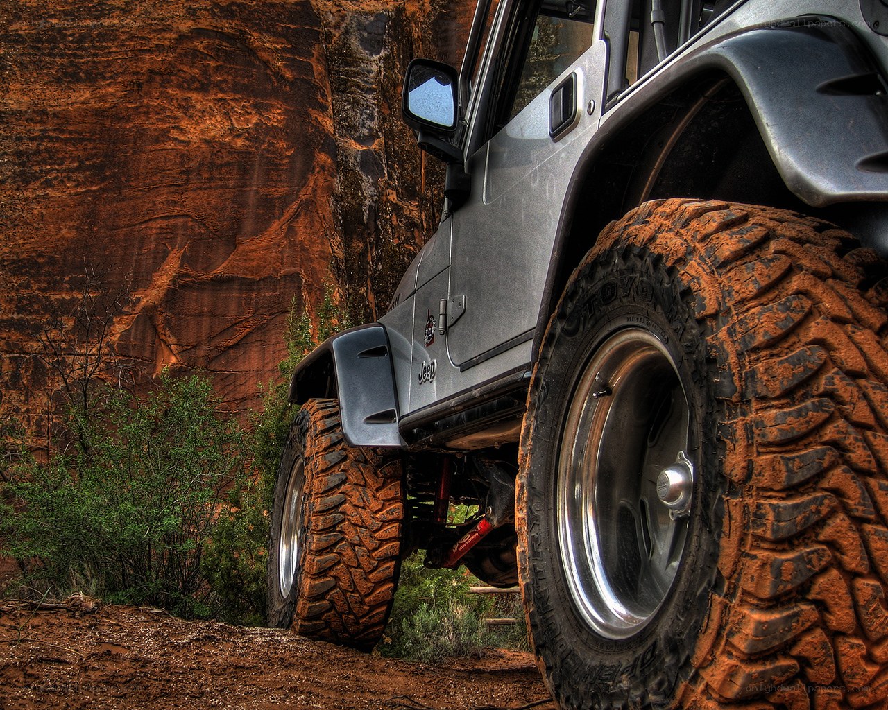 Jeep in a canyon