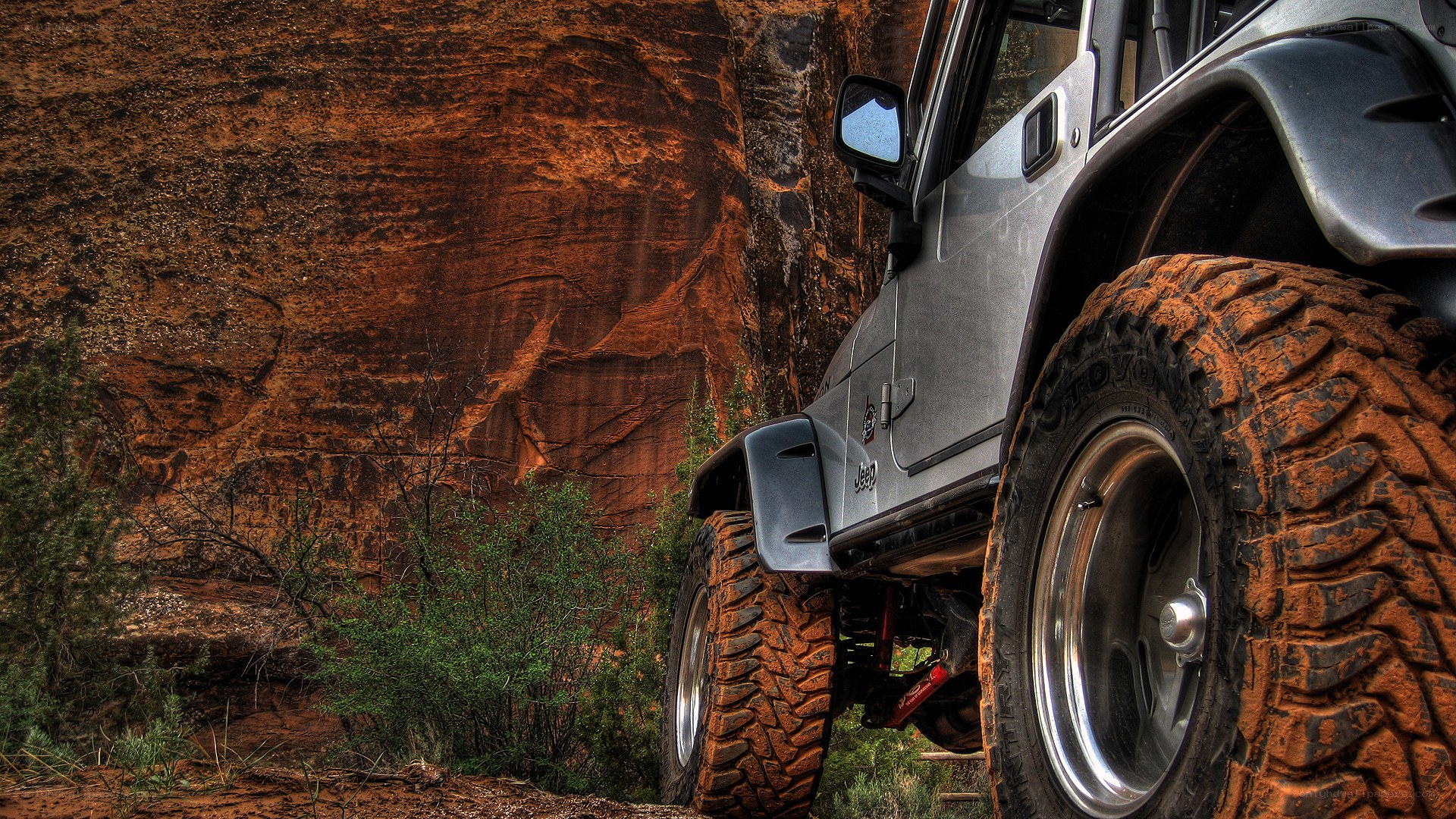 Jeep in a canyon