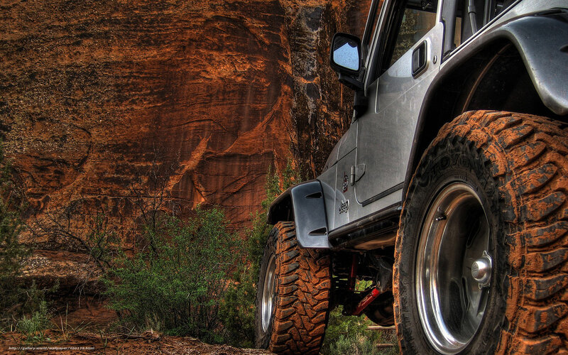 Jeep in a canyon