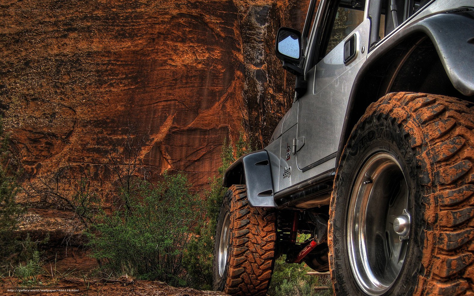 Jeep in a canyon