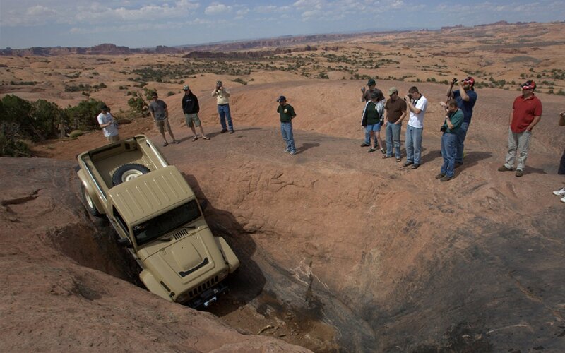 Jeep in Desert Canyon
