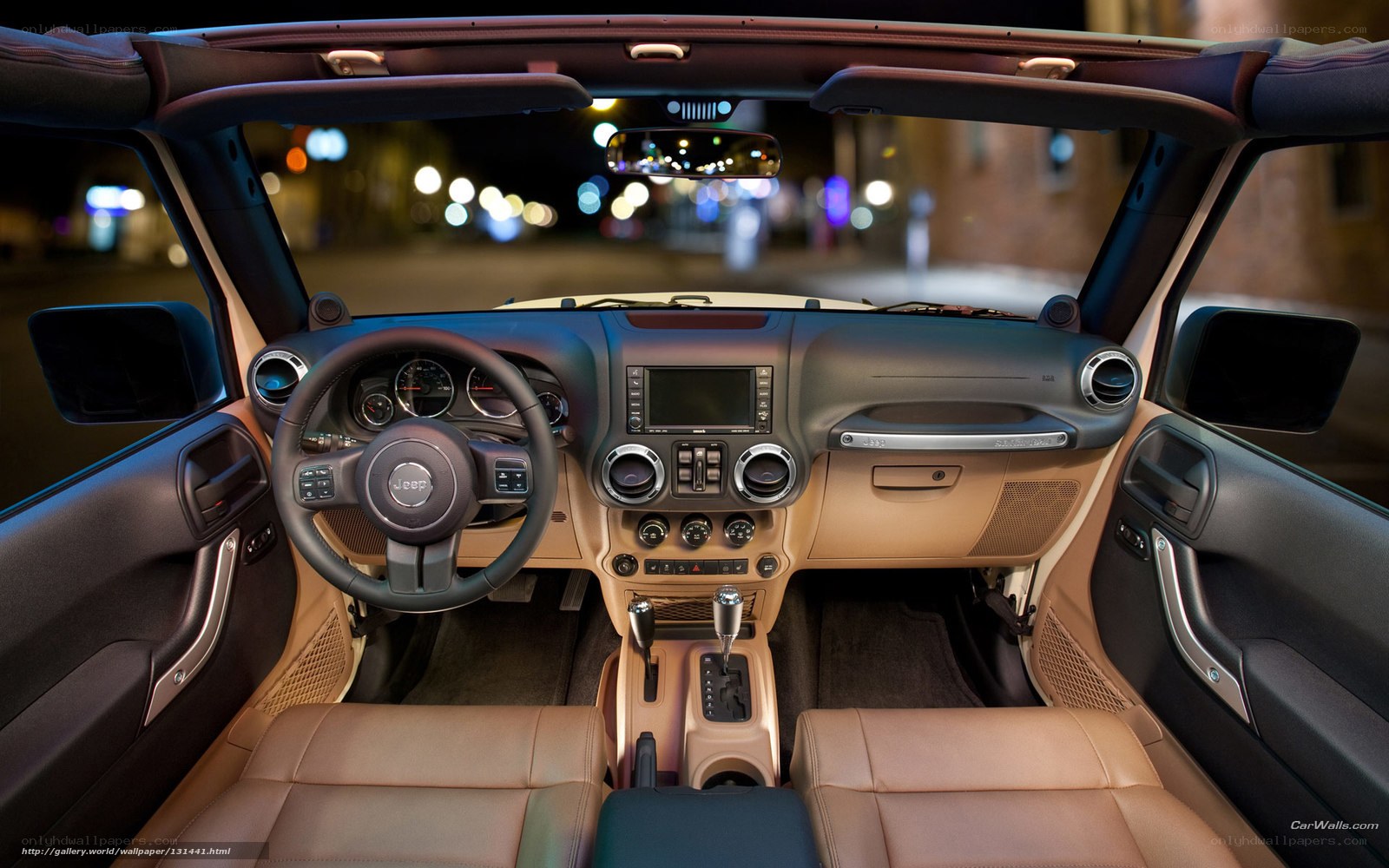 Jeep interior at night