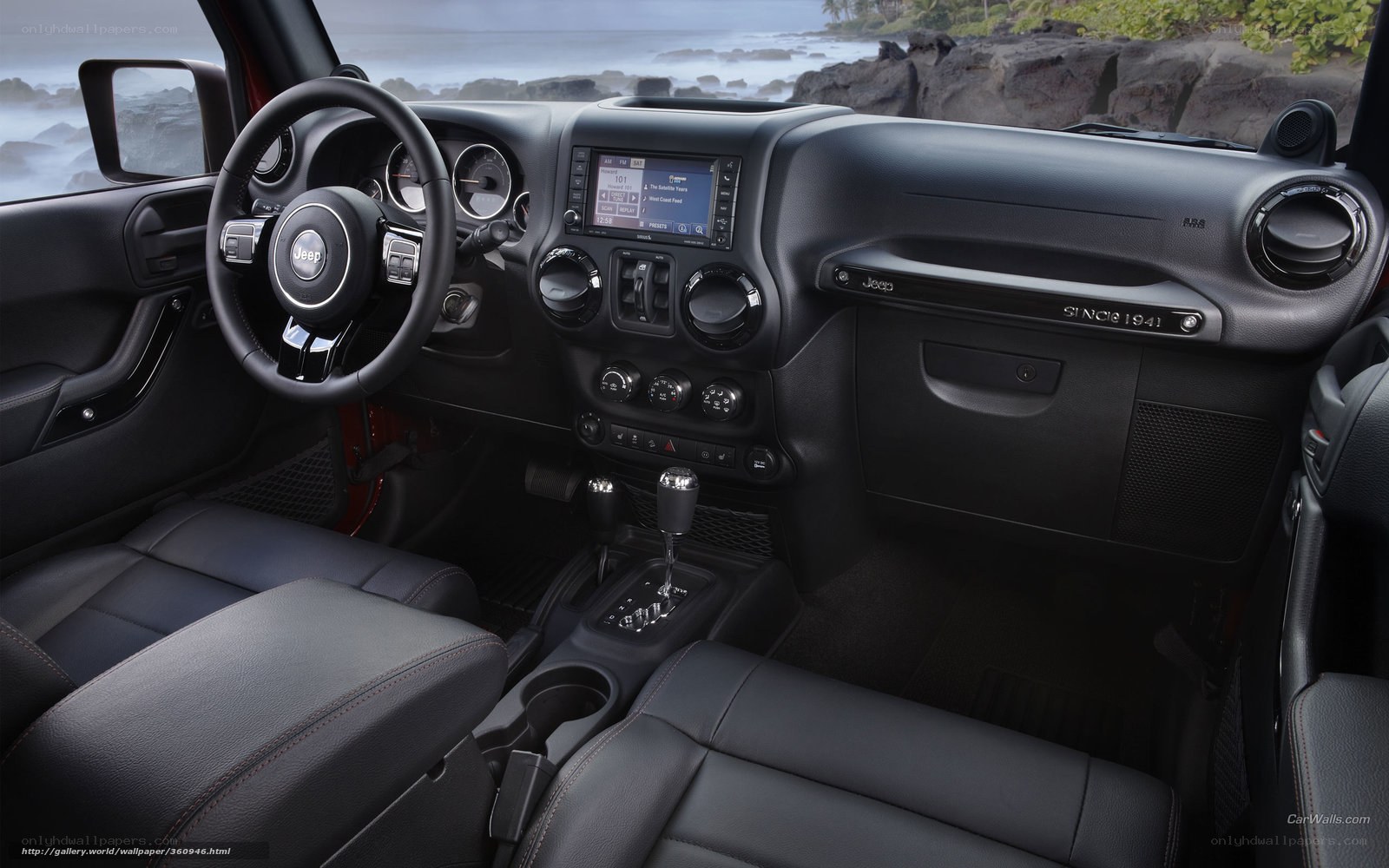 Jeep interior dashboard view
