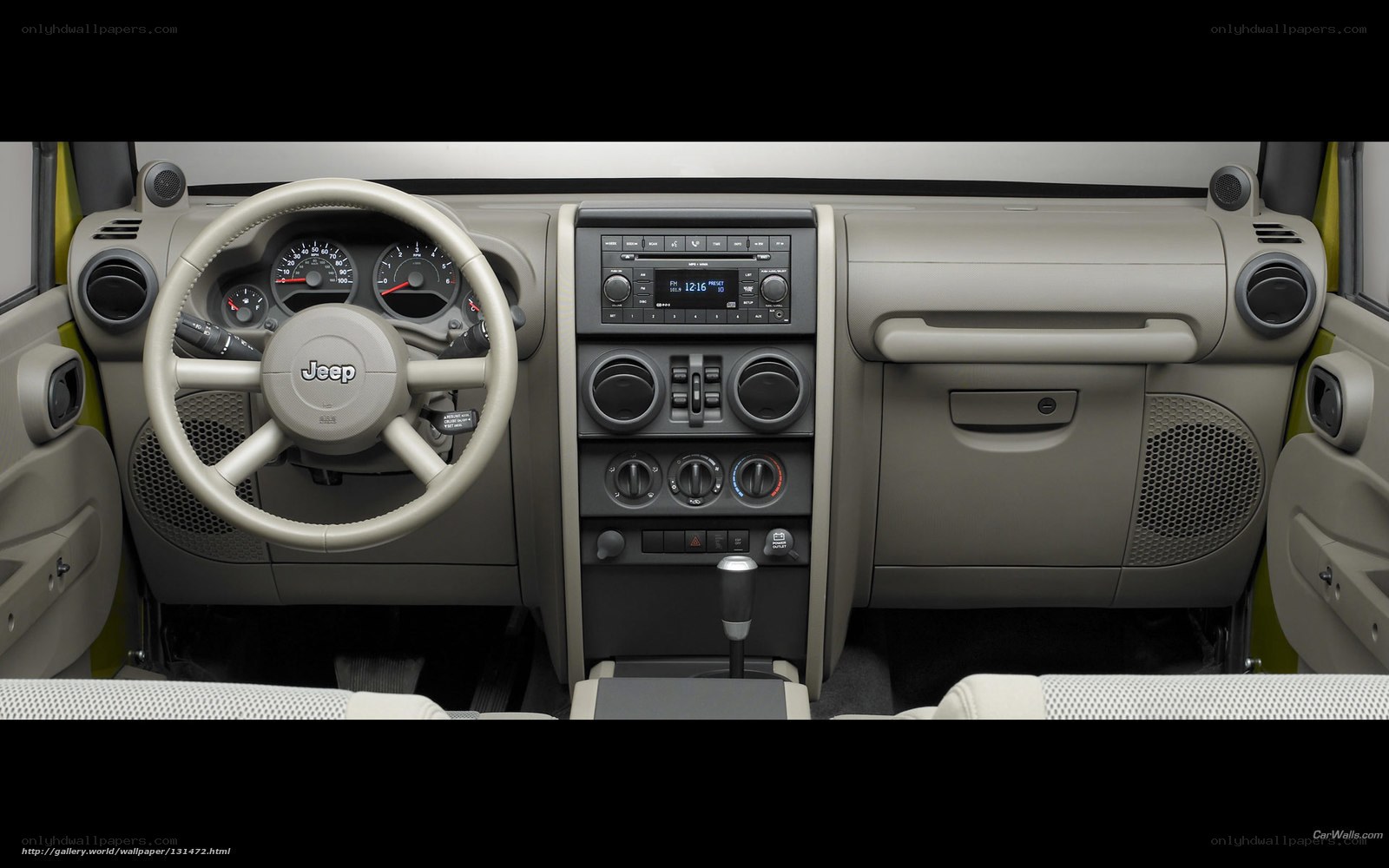 Jeep interior dashboard view