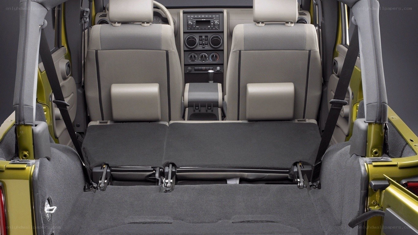 Jeep interior with folded seats